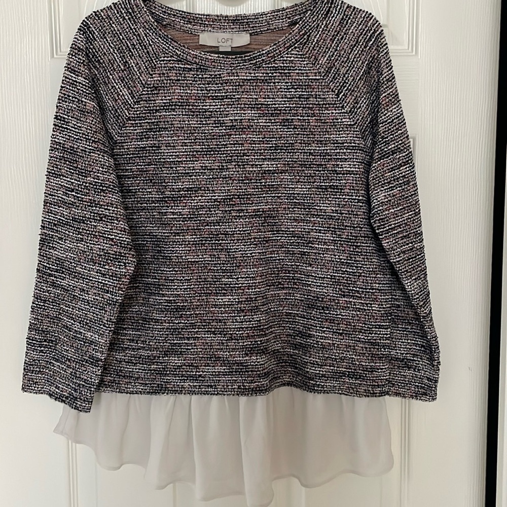 Loft Tweed Mixed Media Top